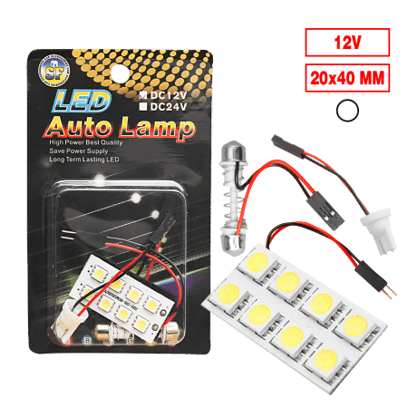 FOCO LED 12V 20X40MM-8SMD/5050 BLANCO