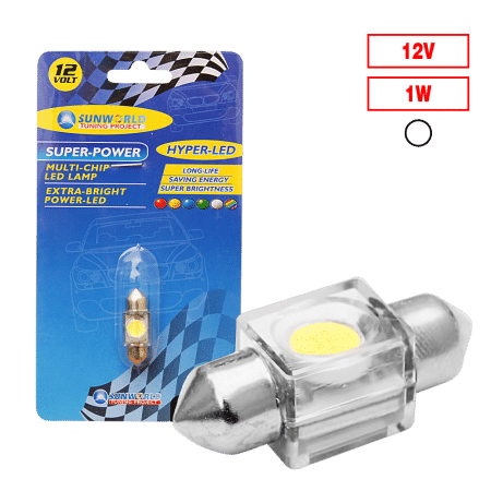 FOCO LED T10X31-1W/6CHIPS 12V BLANCO