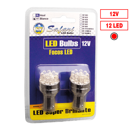 FOCO LED 12PCS 1156-12Q P21W 12V ROJO