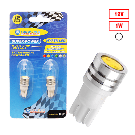 FOCO LED T10-1SMD/7080 WX2 12V BLANCO