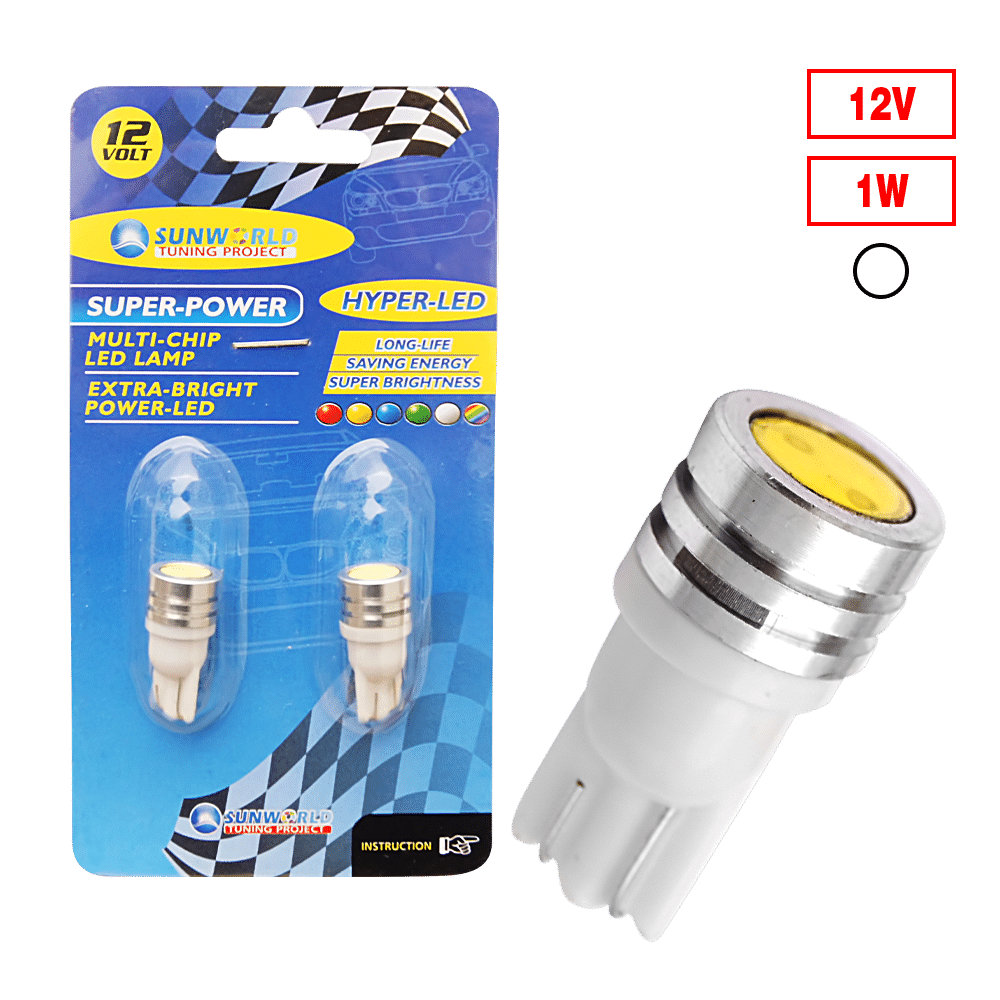 FOCO LED T10-1SMD/7080 WX2 12V BLANCO