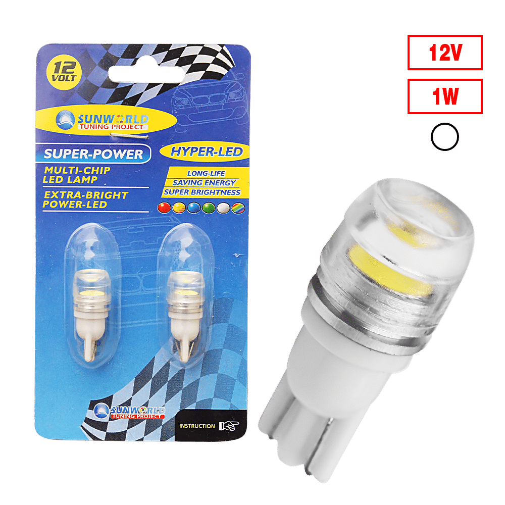 FOCO LED T10-1SMD/7080 1WX2 12V BLANCO