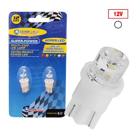 FOCO LED T10 12V FLASH CONCAVO BLANCO