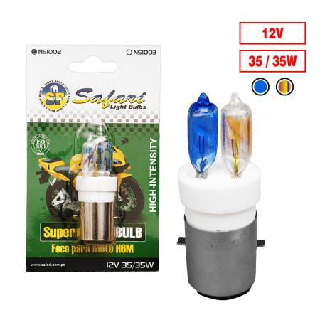 FOCO PARA MOTO TORNASOL/AZUL 12V 35/35W