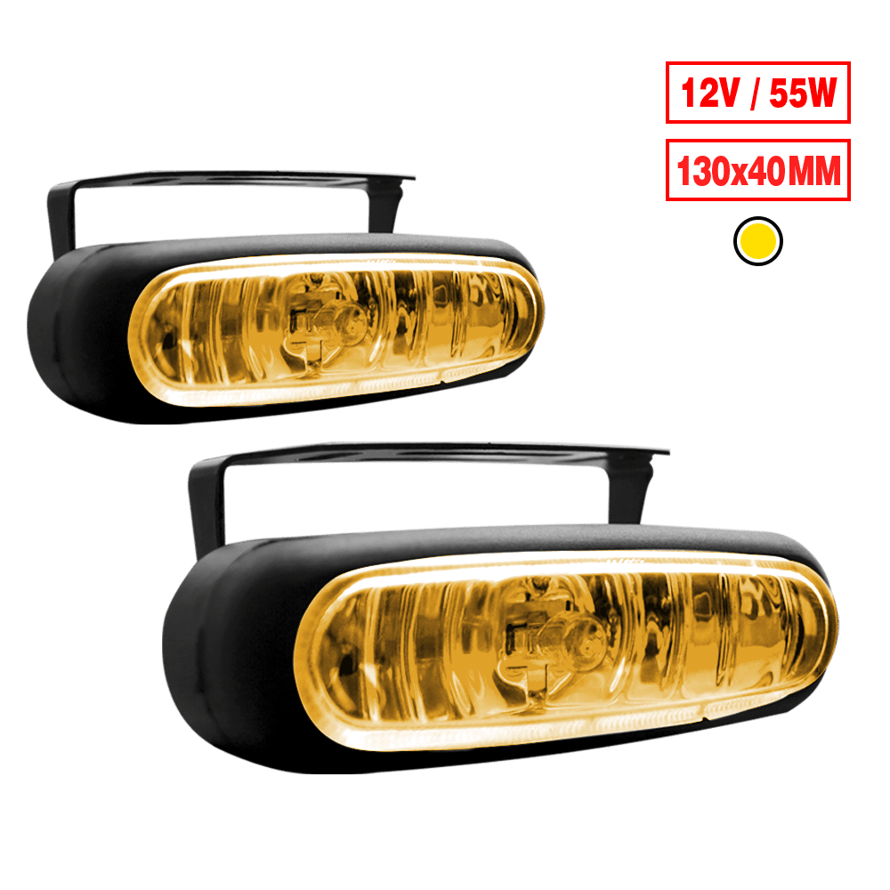 NEBLINERO OVALADO 13CM NEGRO 12V AMARILLO