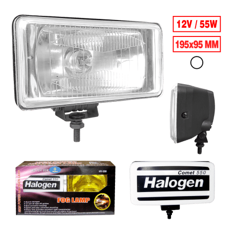 NEBLINERO RECT 19.5CM 12V COMET CLARO