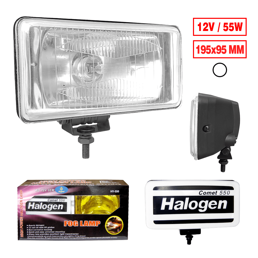 NEBLINERO RECT 19.5CM 12V COMET CLARO