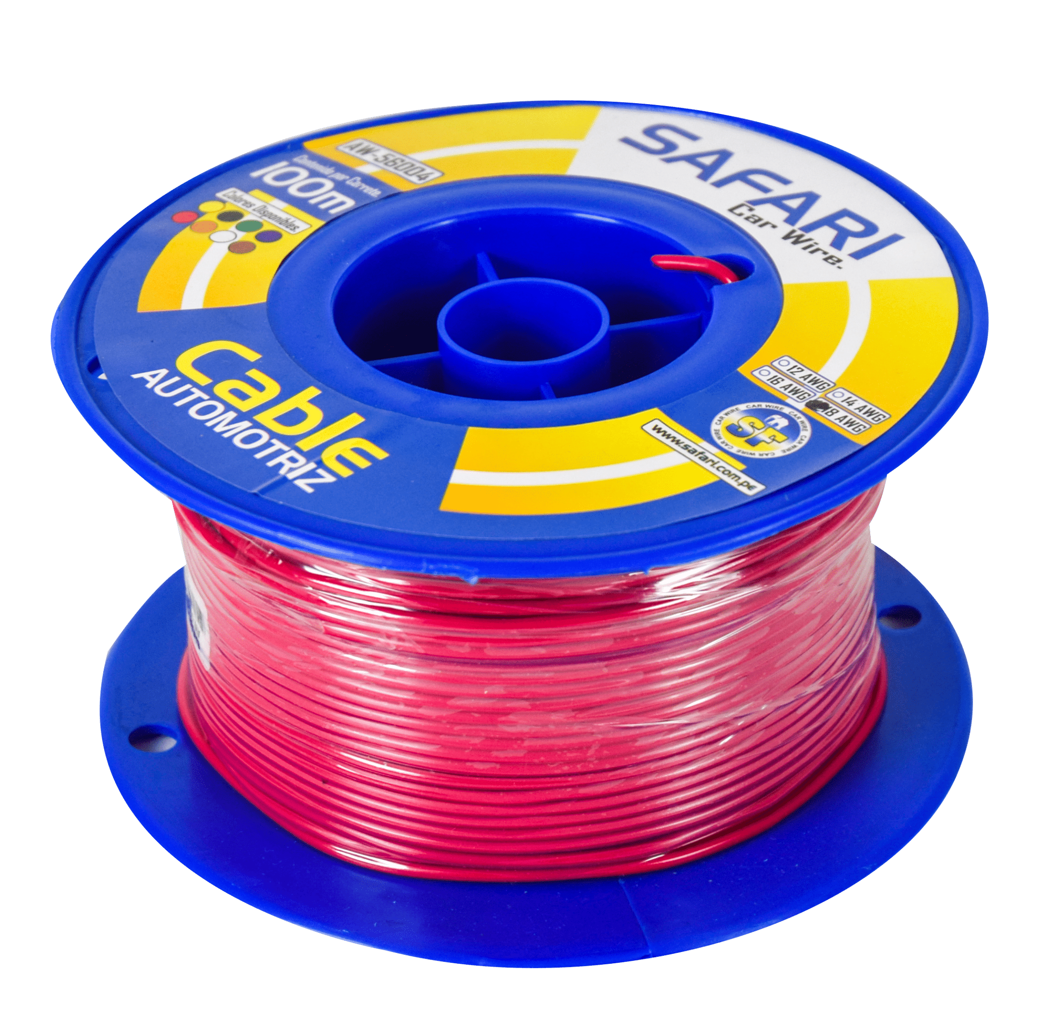 CABLE AUTOMOTRIZ 16AWG COBRE 0.19X16-100M ROJ