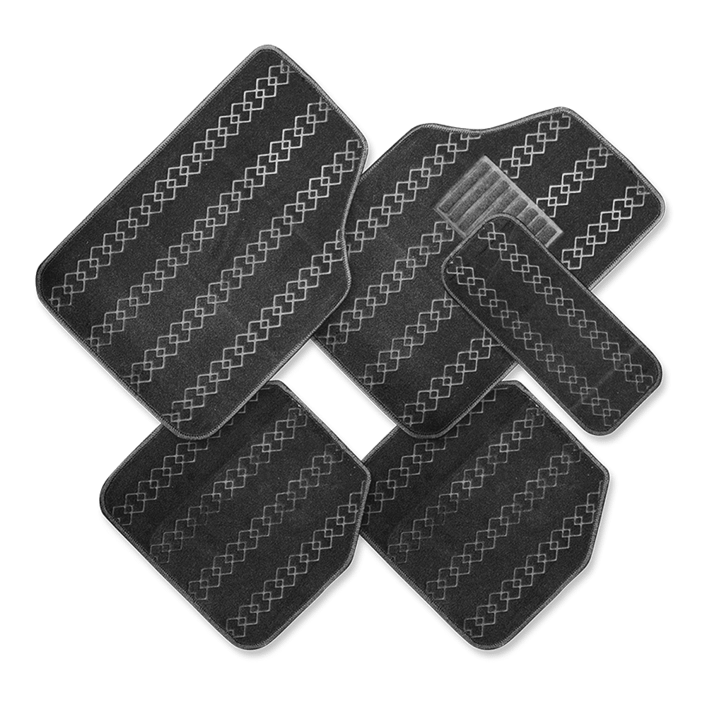 PISO ALFOMBRADO 5 PCS NEGRO 2X70X50CM 2X47X50CM 1X