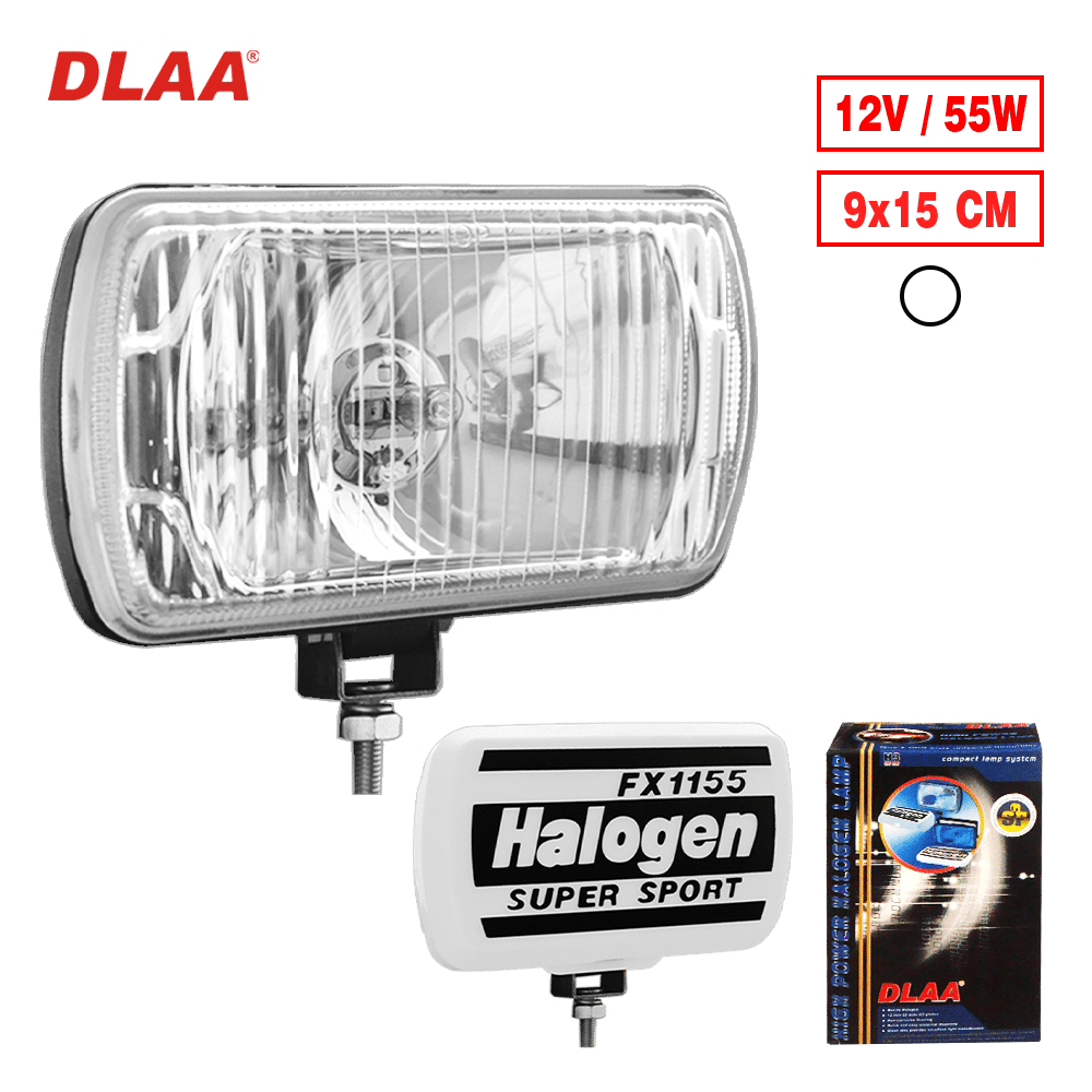 NEBLINERO RECTANGULAR 12V H3 55W 9X15CM FX1155 C/TAPA CLARO