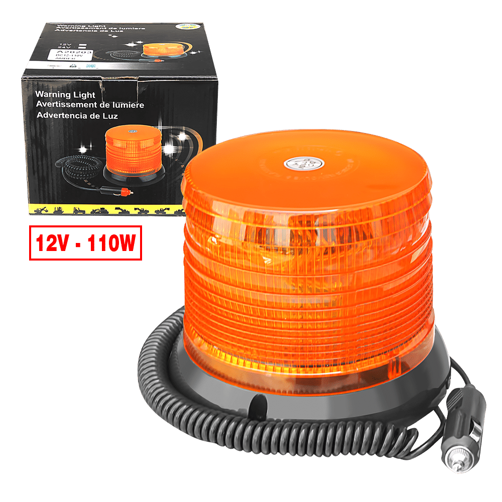 LUZ DE EMERGENCIA STROBO 12V-110V AMBAR C/IMAN