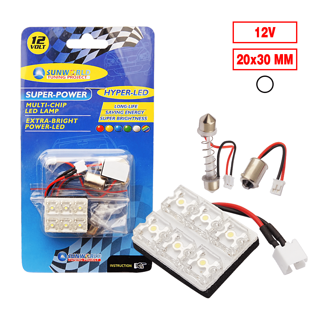 FOCO LED 12V 20X30MM-6FLUX 2X3 12V BLANCO