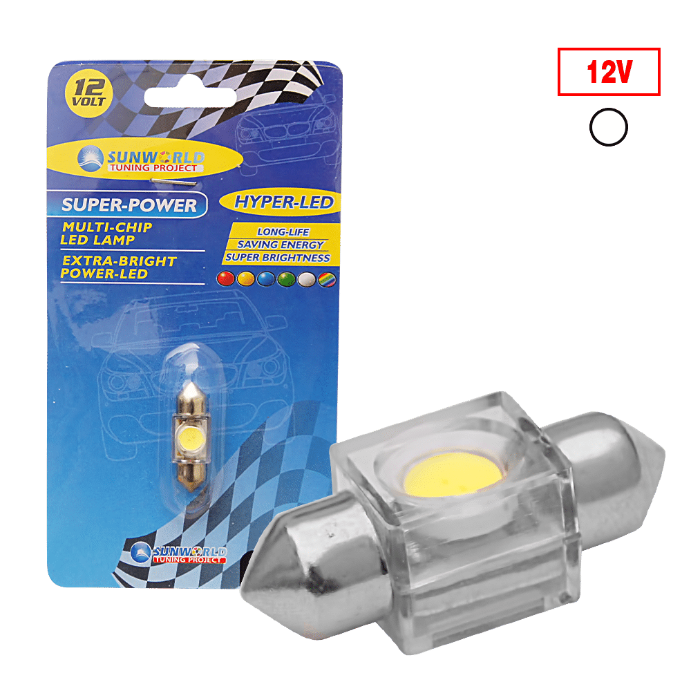 FOCO LED T10X31-1SMD/7080 2 CHIPS 12V BLANCO