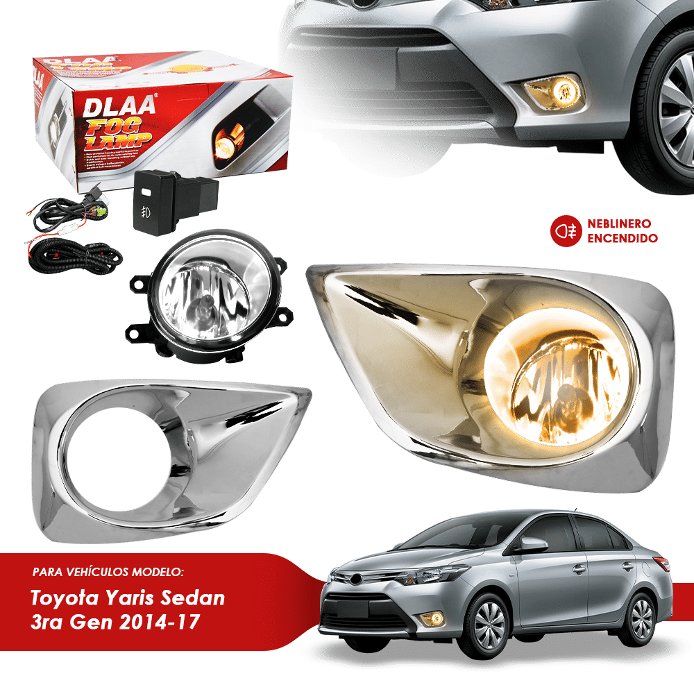 NEBLINERO SET COMPLETO DET CROMADO TY YARIS SEDAN 3RA GEN 2014-17