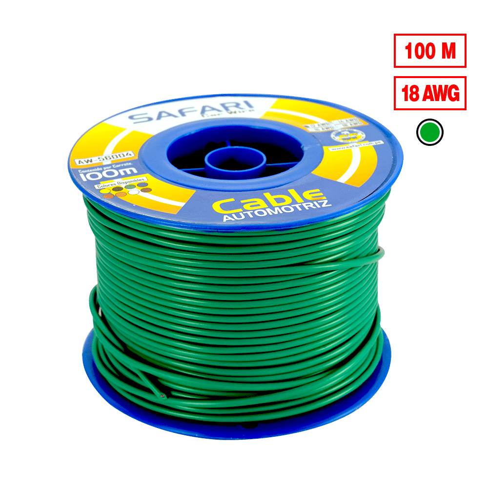 CABLE AUTOMOTRIZ 18AWG COBRE 0.19X10-100M VER