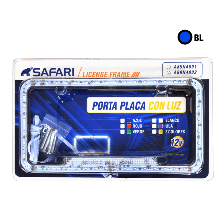 PORTA PLACA CON LED AZUL