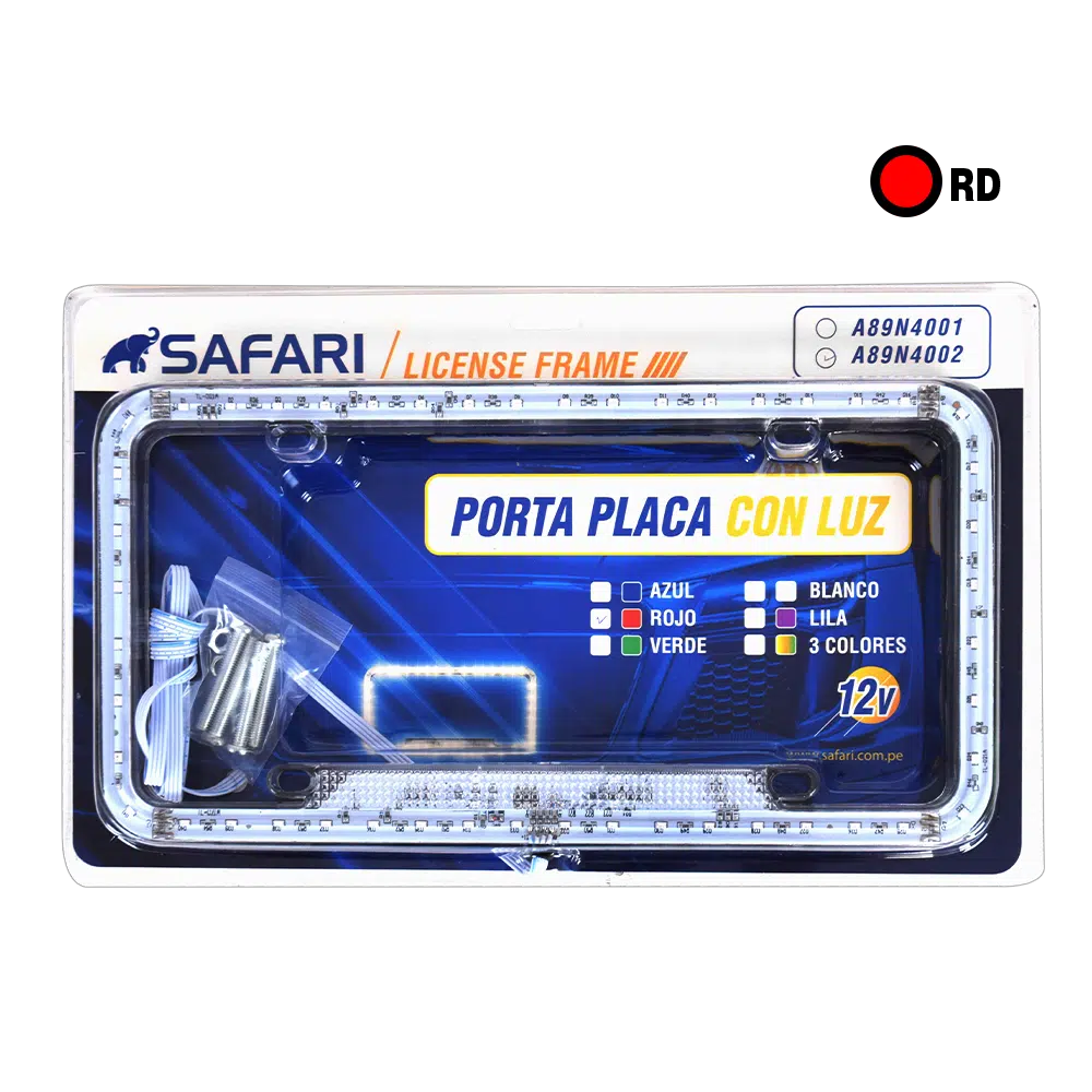 PORTA PLACA CON LED ROJO