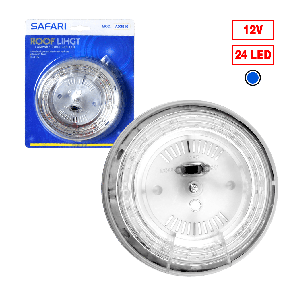 LUZ CIRCULAR P/SALON 12V LED AZUL