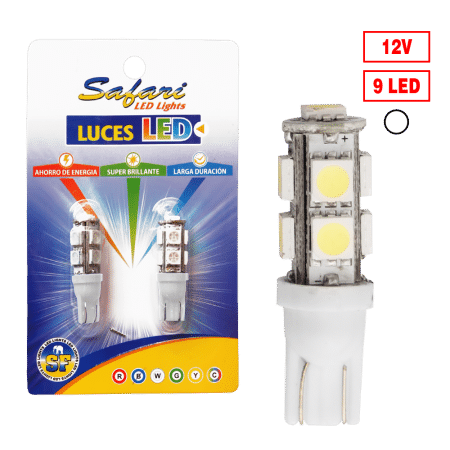 FOCO ESTROBO T10 9LED BLANCO