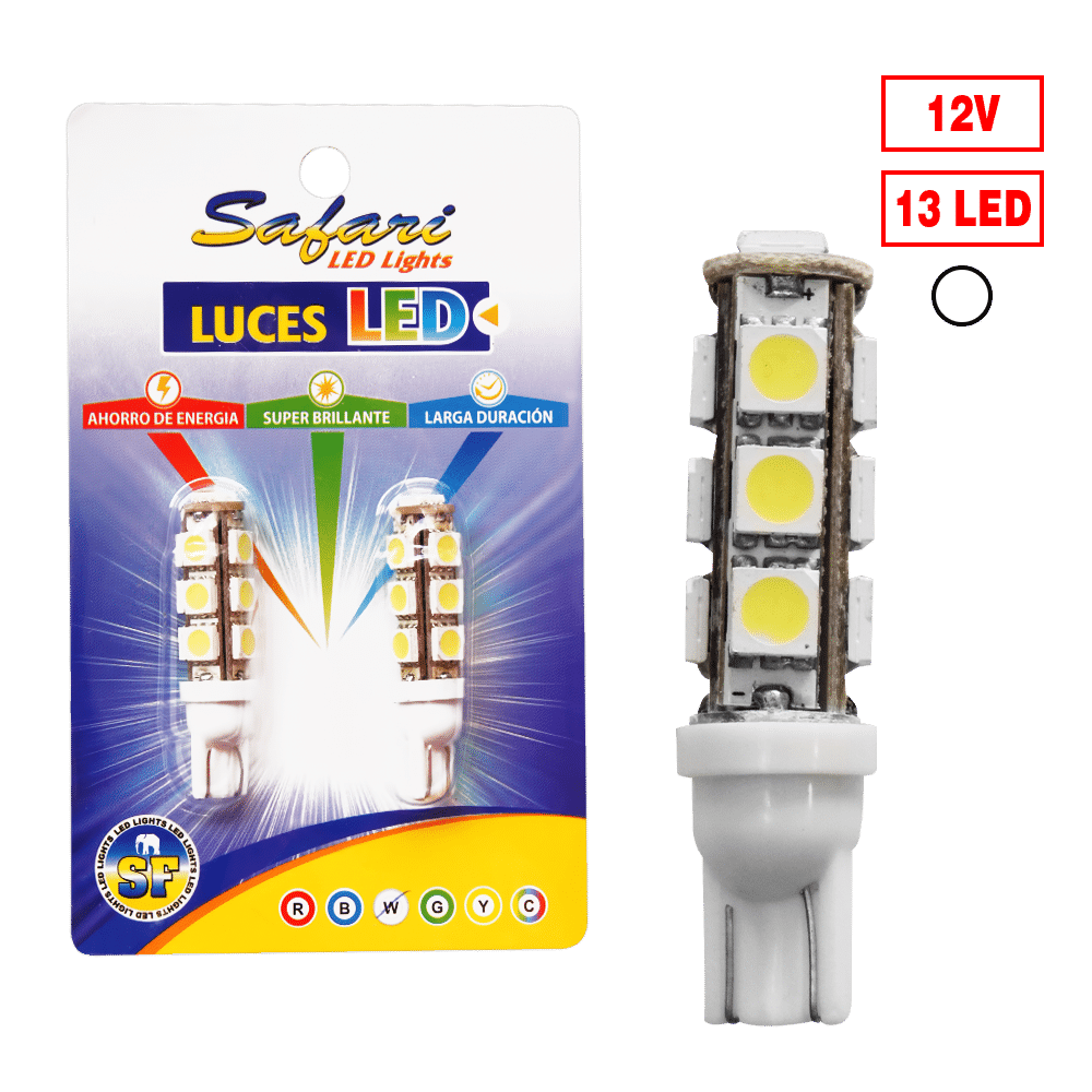 FOCO LED ESTROBO T10 13 LED BLANCO