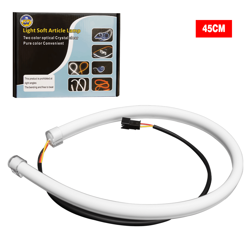 LUZ LED FLEXIBLE P/FARO 12V 45CM BLANCO/AMBAR