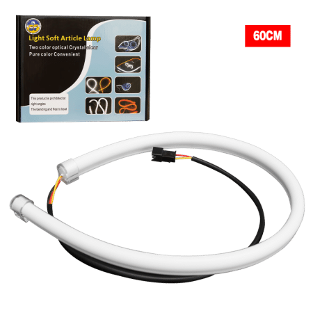 LUZ LED FLEXIBLE P/FARO 12V 60CM BLANCO/AMBAR