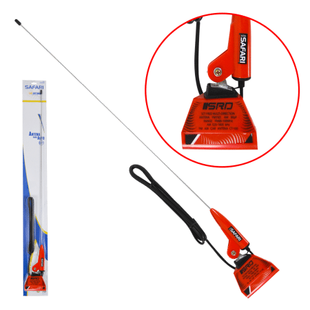 ANTENA T/POSTE AM/FM 81CM ABC+METAL INC CABLE - ROJO