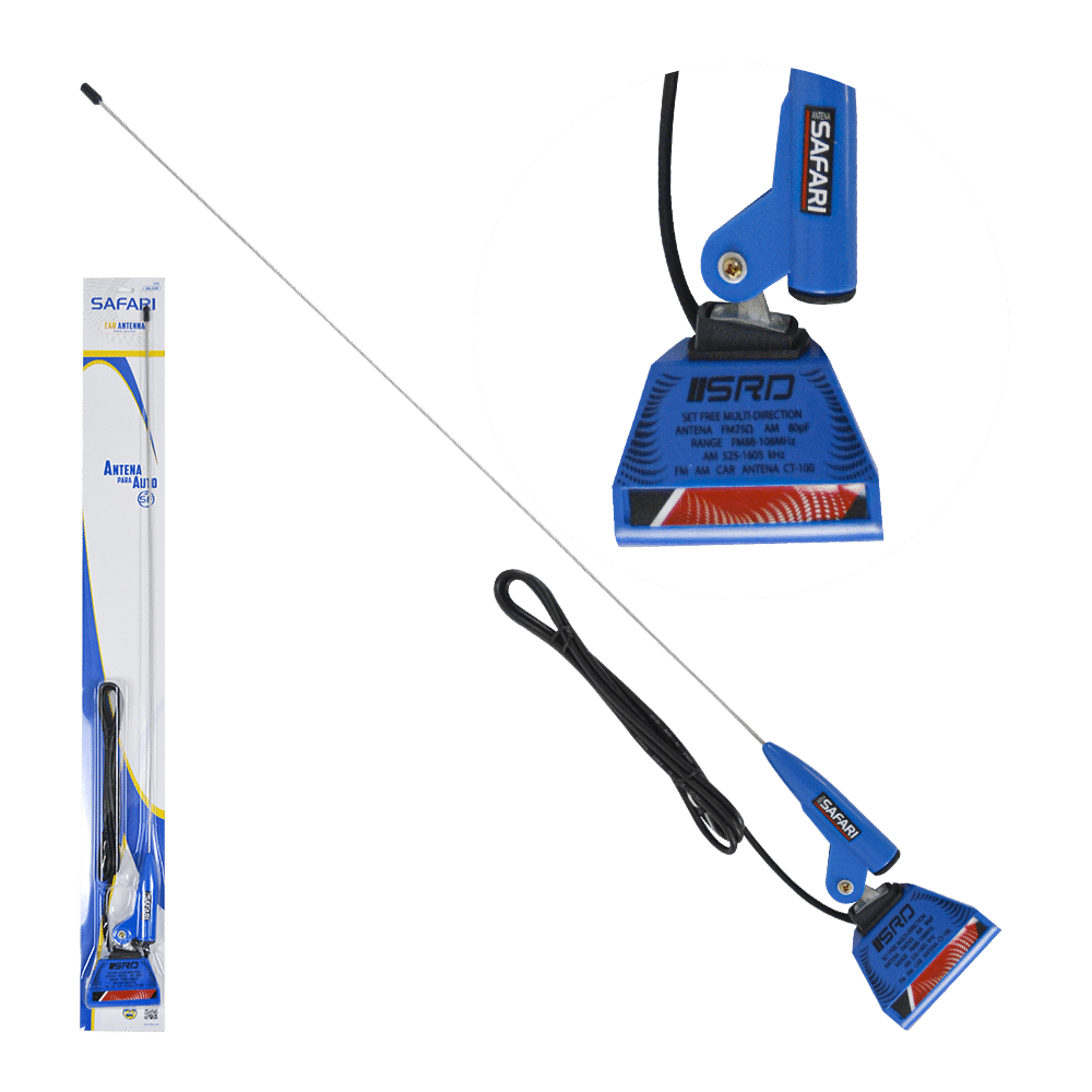 ANTENA T/POSTE AM/FM 81CM ABC+METAL INC CABLE - AZUL