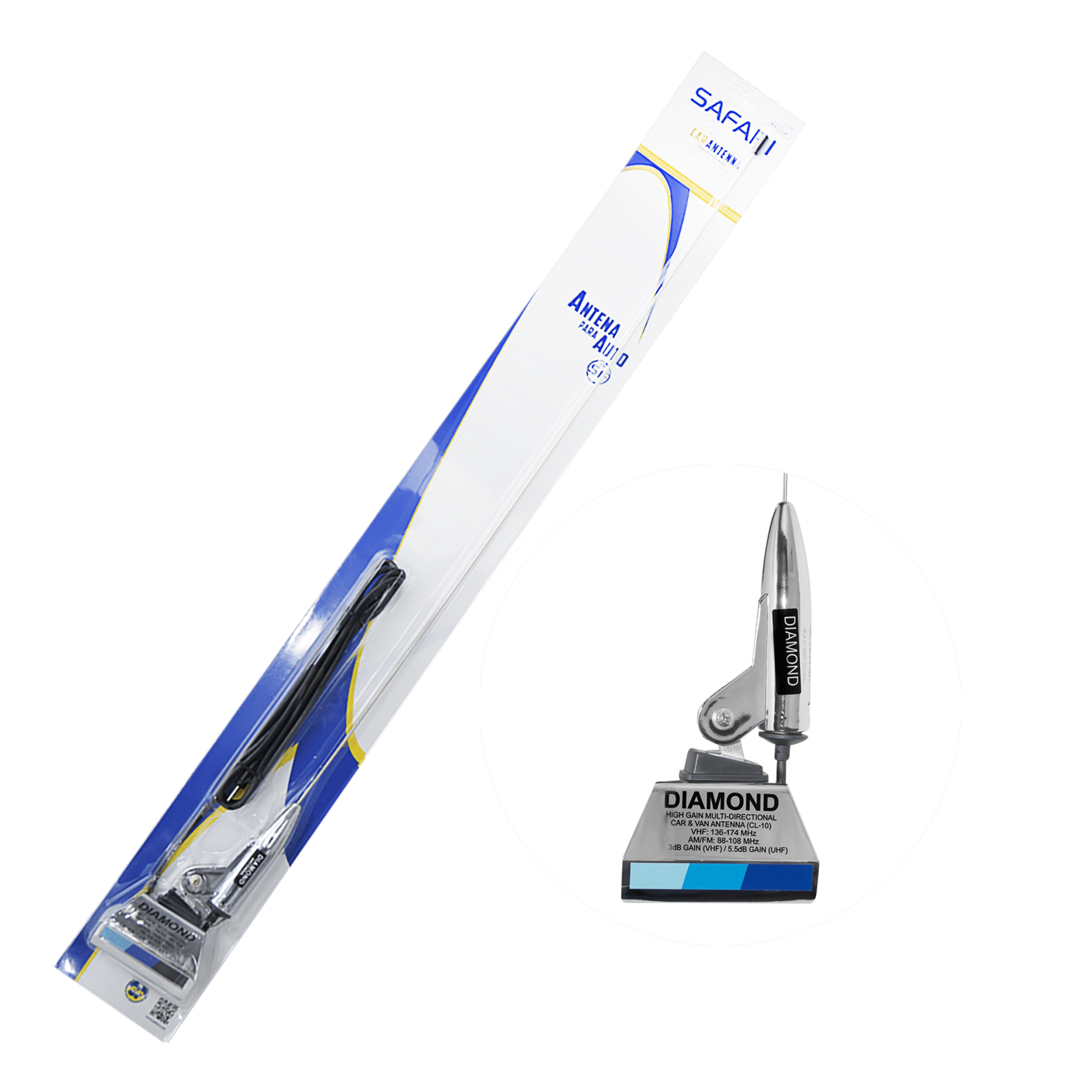 ANTENA T/POSTE AM/FM 81CM ABC+METAL INC CABLE - CROMADO