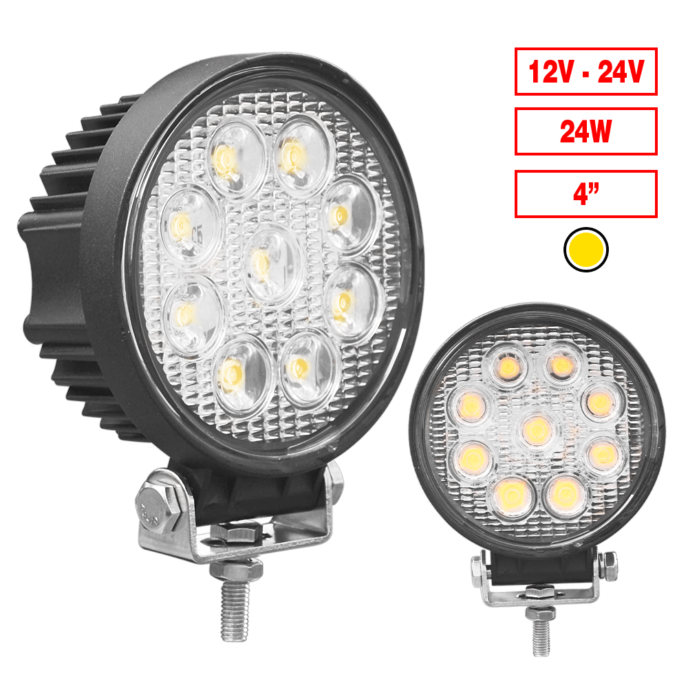 FARO LED REDONDO 4PULG 24W 12V/24V LUZ PUNTUAL AM