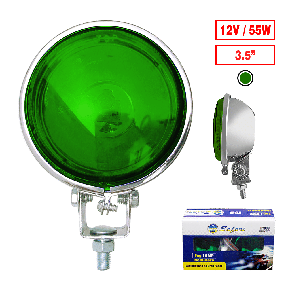 NEBLINERO REDONDO 3.5PULG 12V VERDE