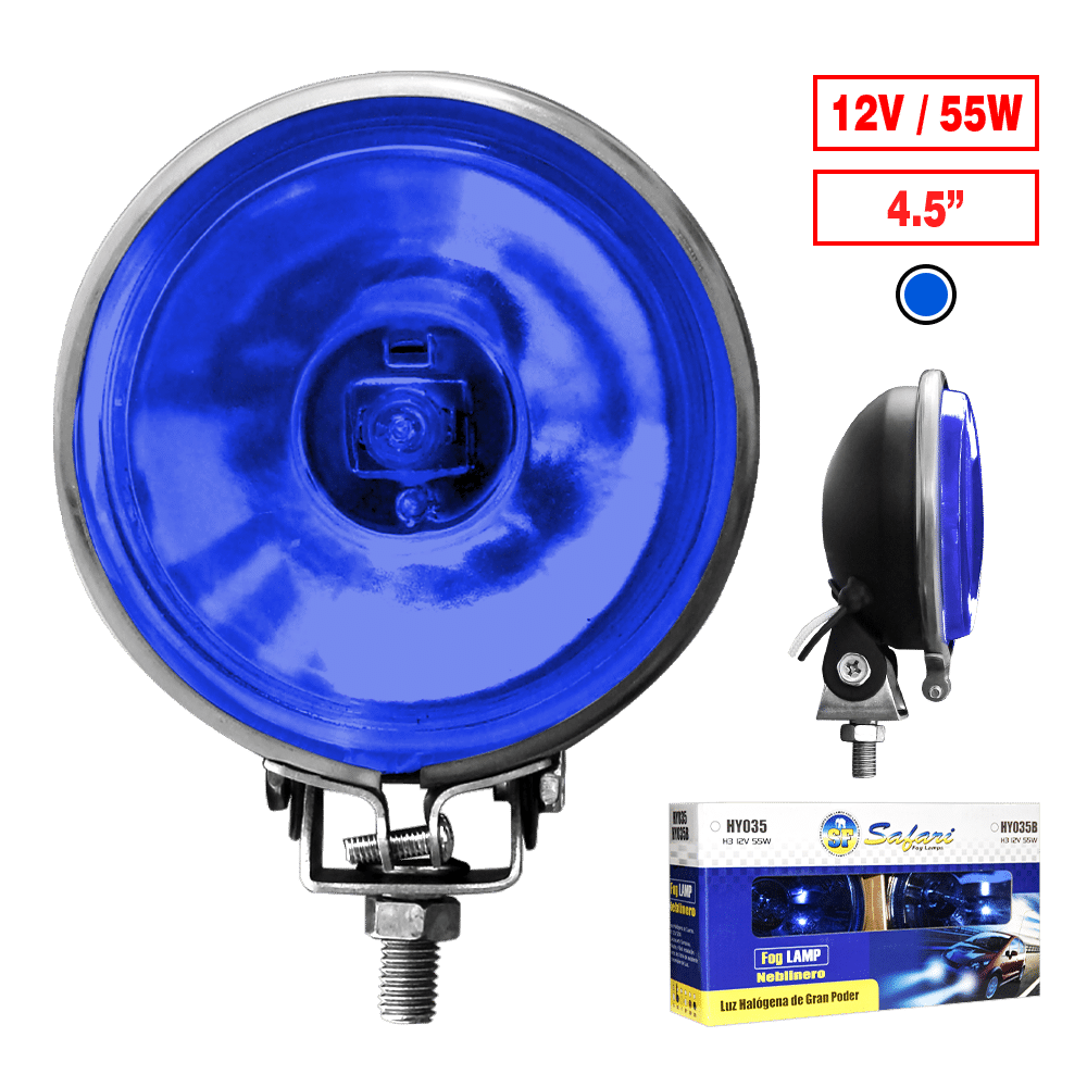 NEBLINERO REDONDO CROM. 4.5PULG 12V AZUL DARK