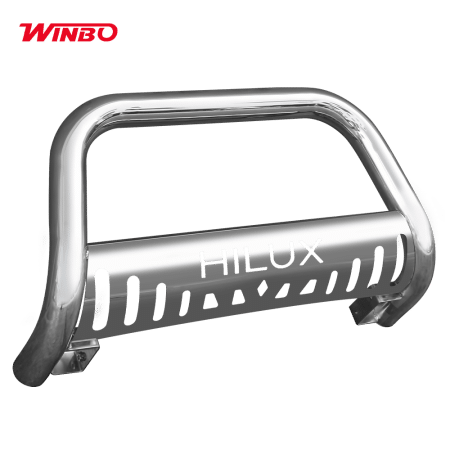 DEFENSA DELANTERA ACERO INOX PARA TY HILUX REVO 8VA GEN 2016-ON