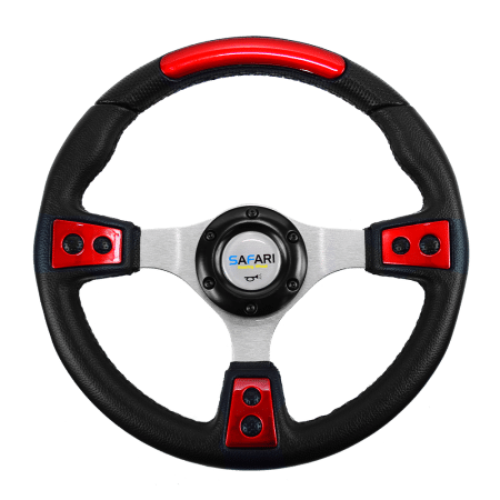 TIMON DEPORTIVO FORT PVC 320MM NEGRO/ROJO