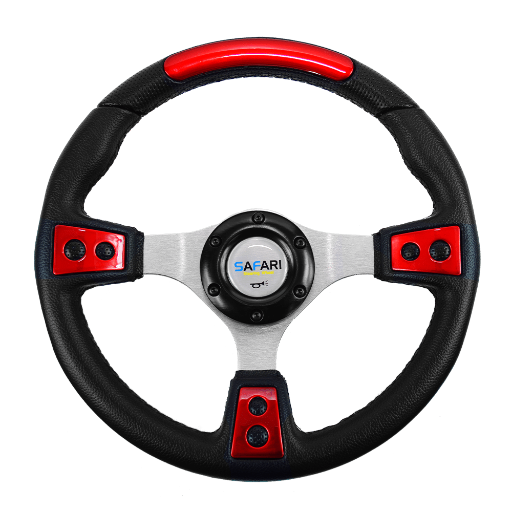 TIMON DEPORTIVO FORT PVC 320MM NEGRO/ROJO