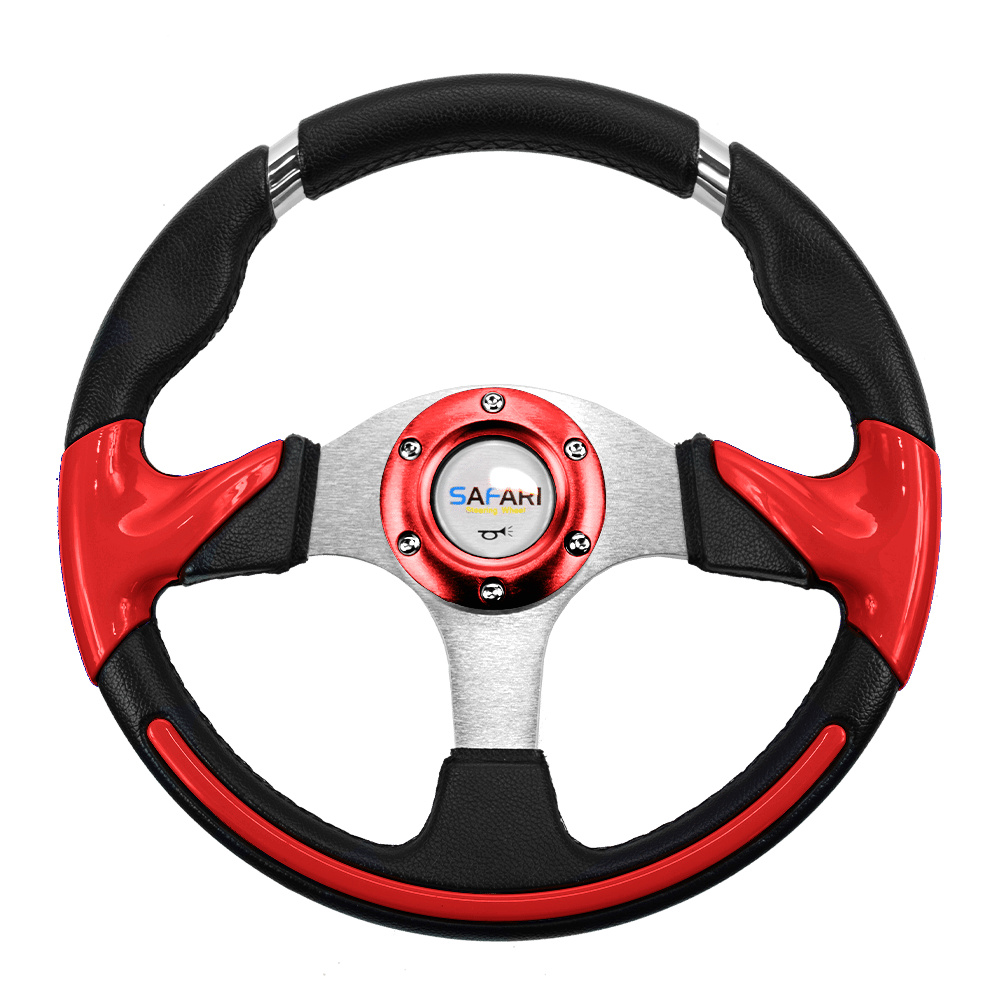 TIMON DEPORTIVO STRIP PVC 320MM NEGRO/ROJO