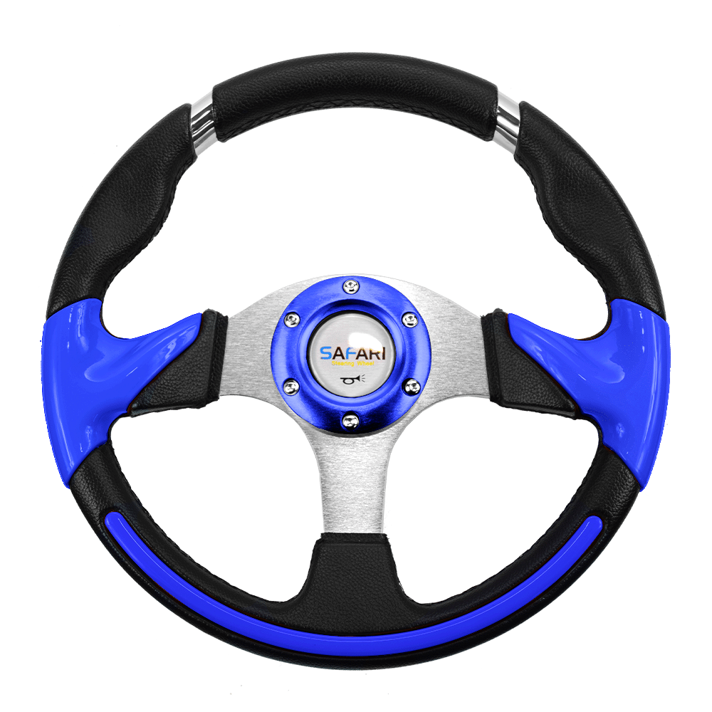 TIMON DEPORTIVO STRIP PVC 320MM NEGRO/AZUL