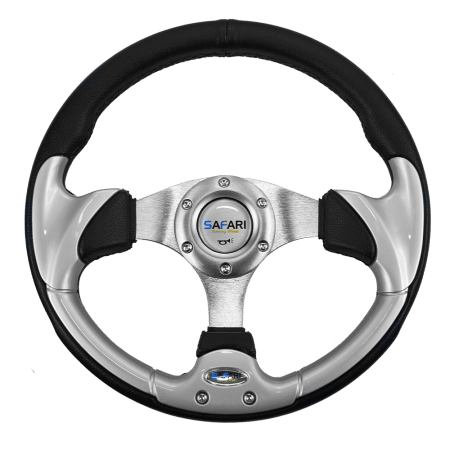 TIMON DEPORTIVO CIRCULAR PVC 320MM NEGRO/GRIS