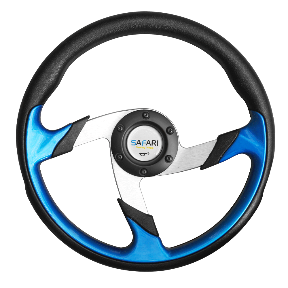 TIMON DEPORTIVO TWIST PVC 320MM NEGRO/AZUL
