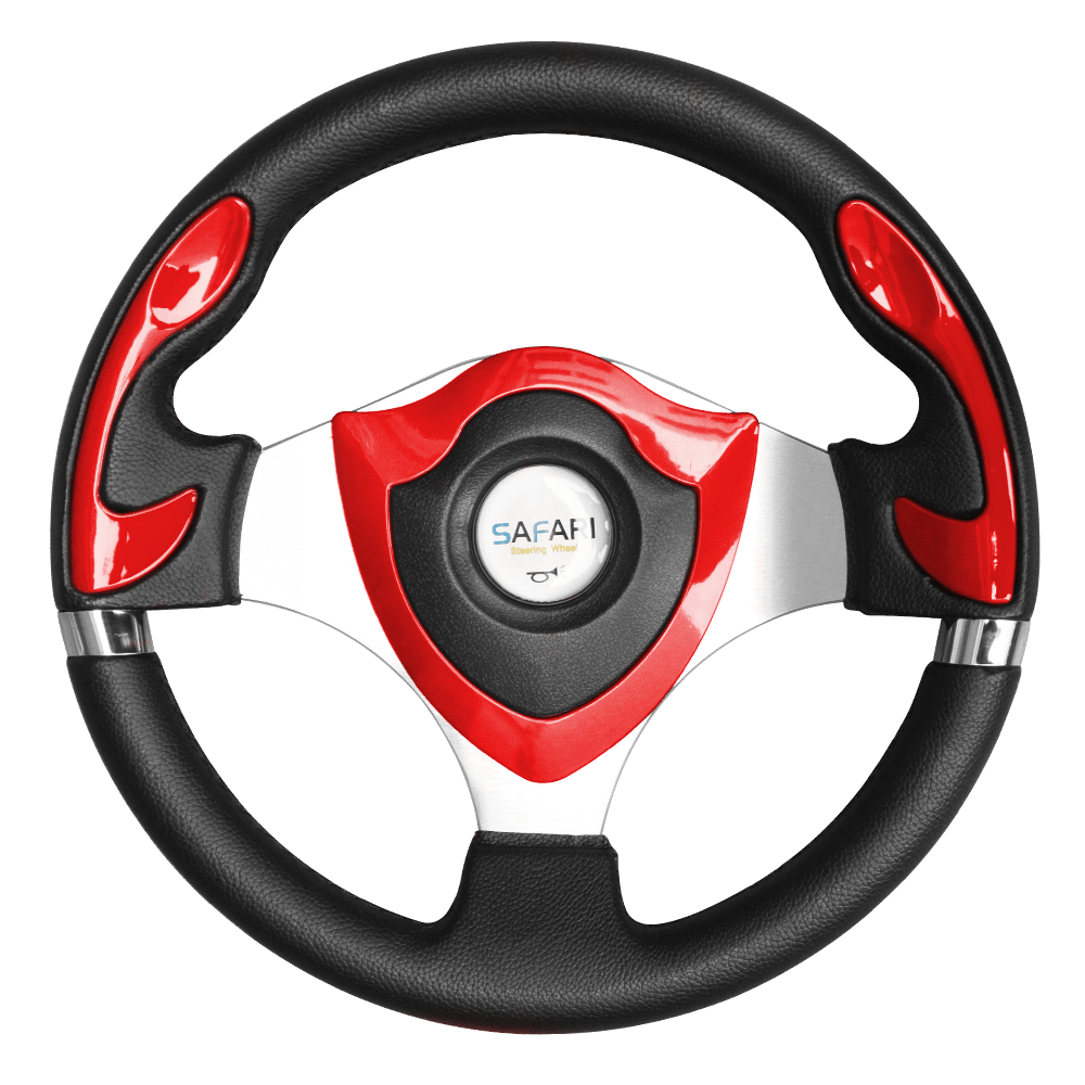 TIMON DEPORTIVO SHIELD PVC 320MM NEGRO/ROJO