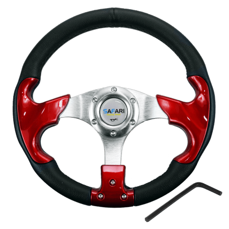 TIMON DEPORTIVO STRONG PVC 320MM NEGRO/ROJO