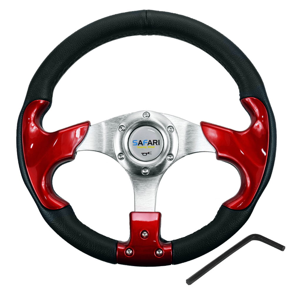 TIMON DEPORTIVO STRONG PVC 320MM NEGRO/ROJO