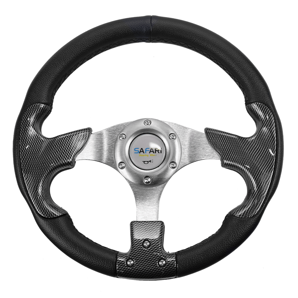 TIMON DEPORTIVO STRONG PVC 320MM NEGRO/CARBON