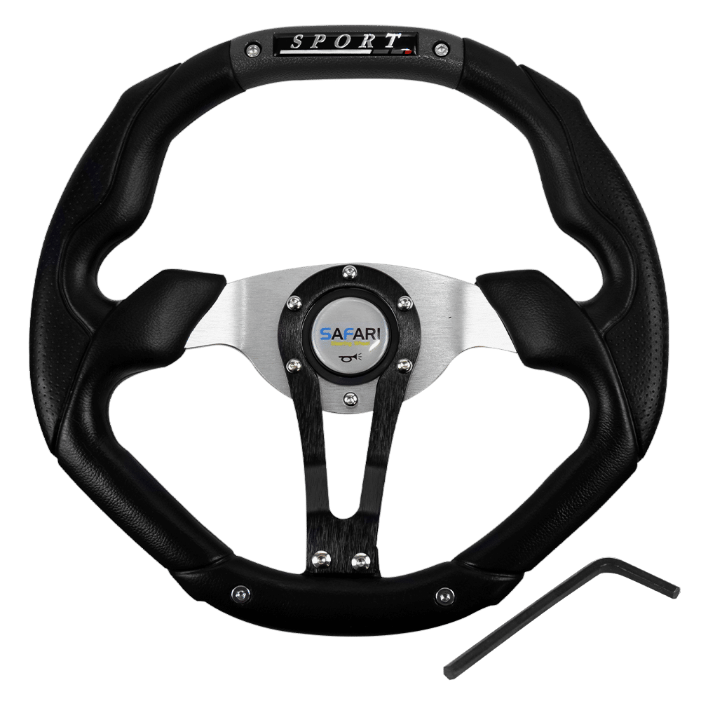 TIMON DEPORTIVO DARK PVC 320MM NEGRO/SILVER