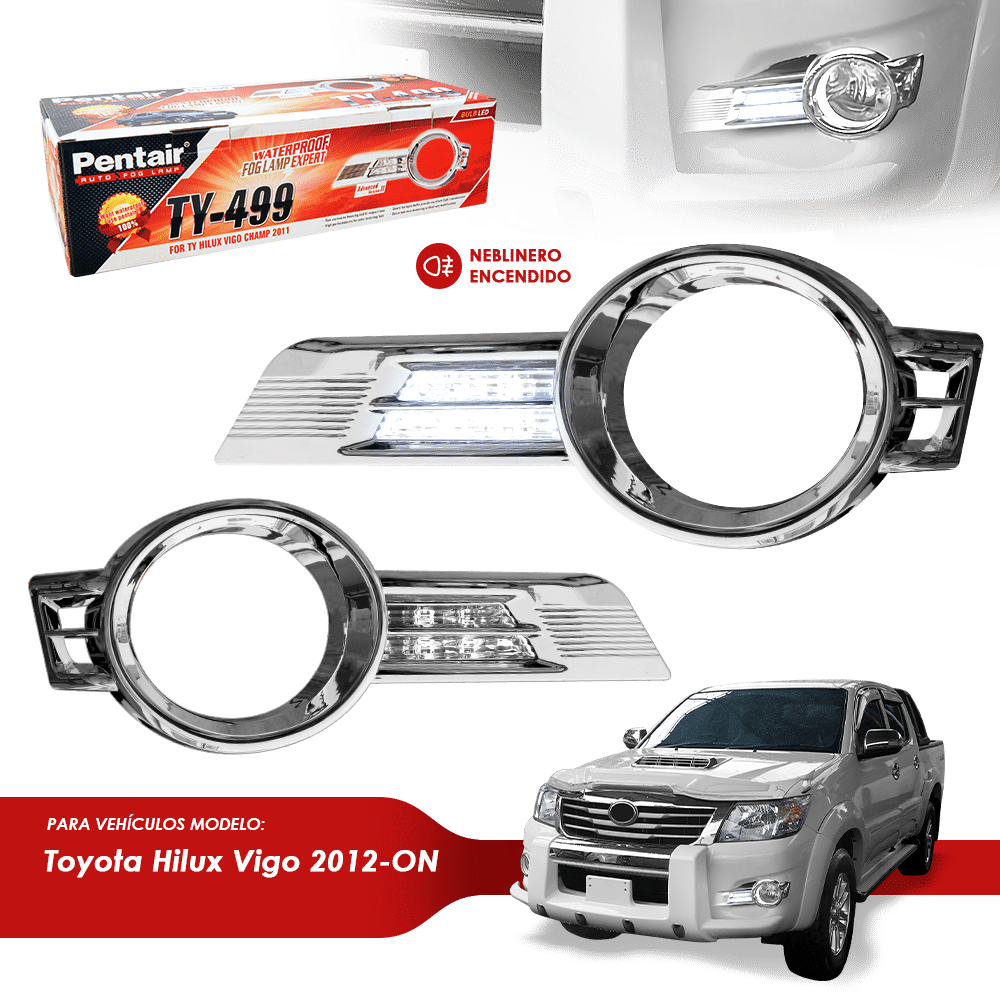 LED P/NEBLINERO P/HILUX VIGO 2012-ON MARCO CROMADO