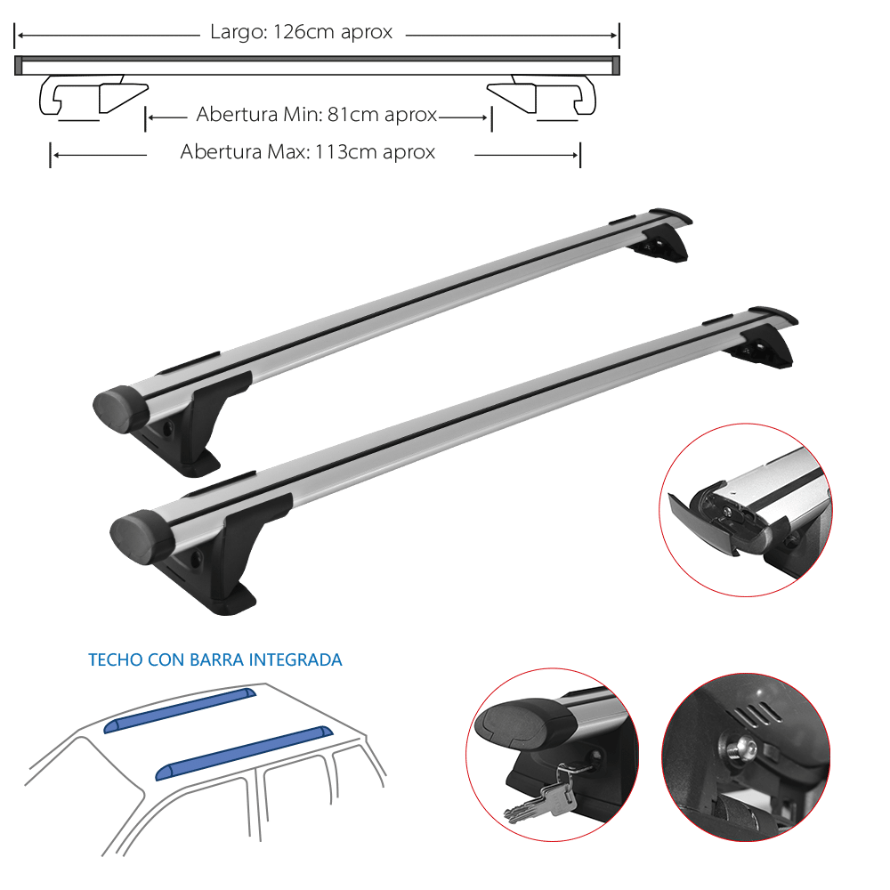BARRAS DE ALUMINIO 120 CM