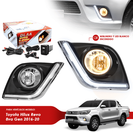 NEBLINERO SET COMPLETO DRL TY HILUX REVO 8VA GEN 2016-20