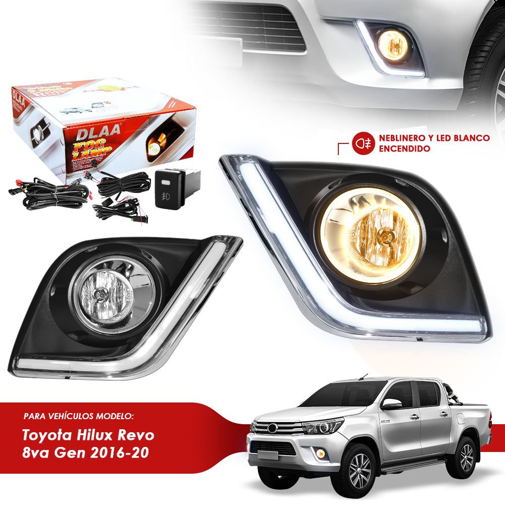 NEBLINERO SET COMPLETO DRL TY HILUX REVO 8VA GEN 2016-20