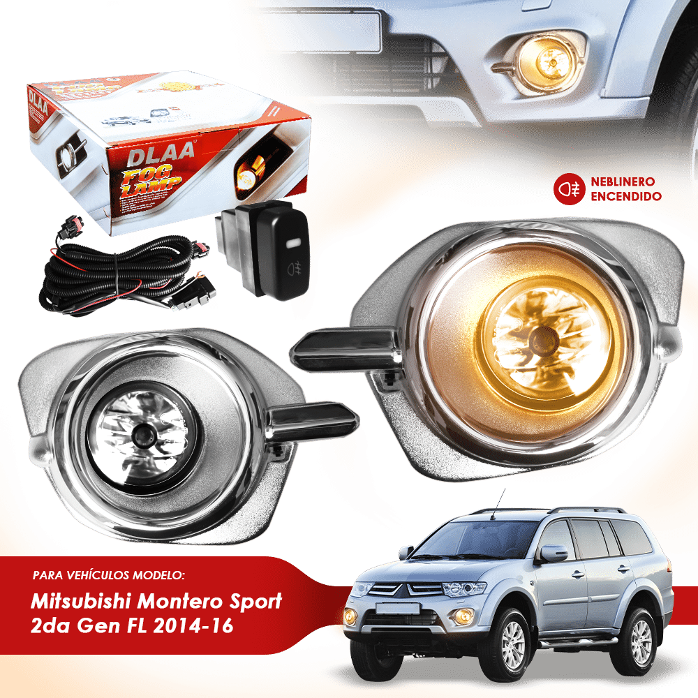 NEBLINERO SET COMPLETO CROMADO MT MONTERO SPORT 2DA GEN FL 2014-16
