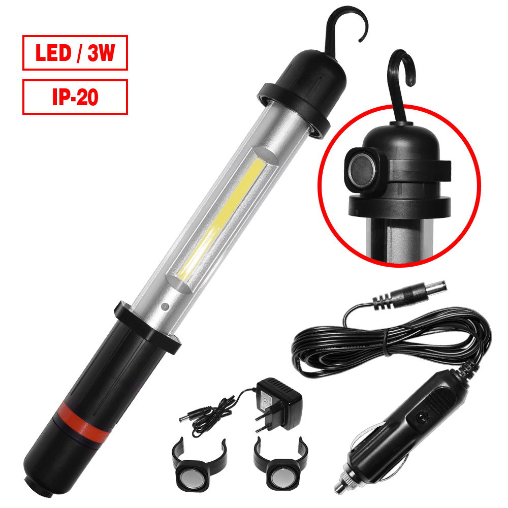 LUZ TRABAJO LED 3W RECARGABLE CON IMAN IP20